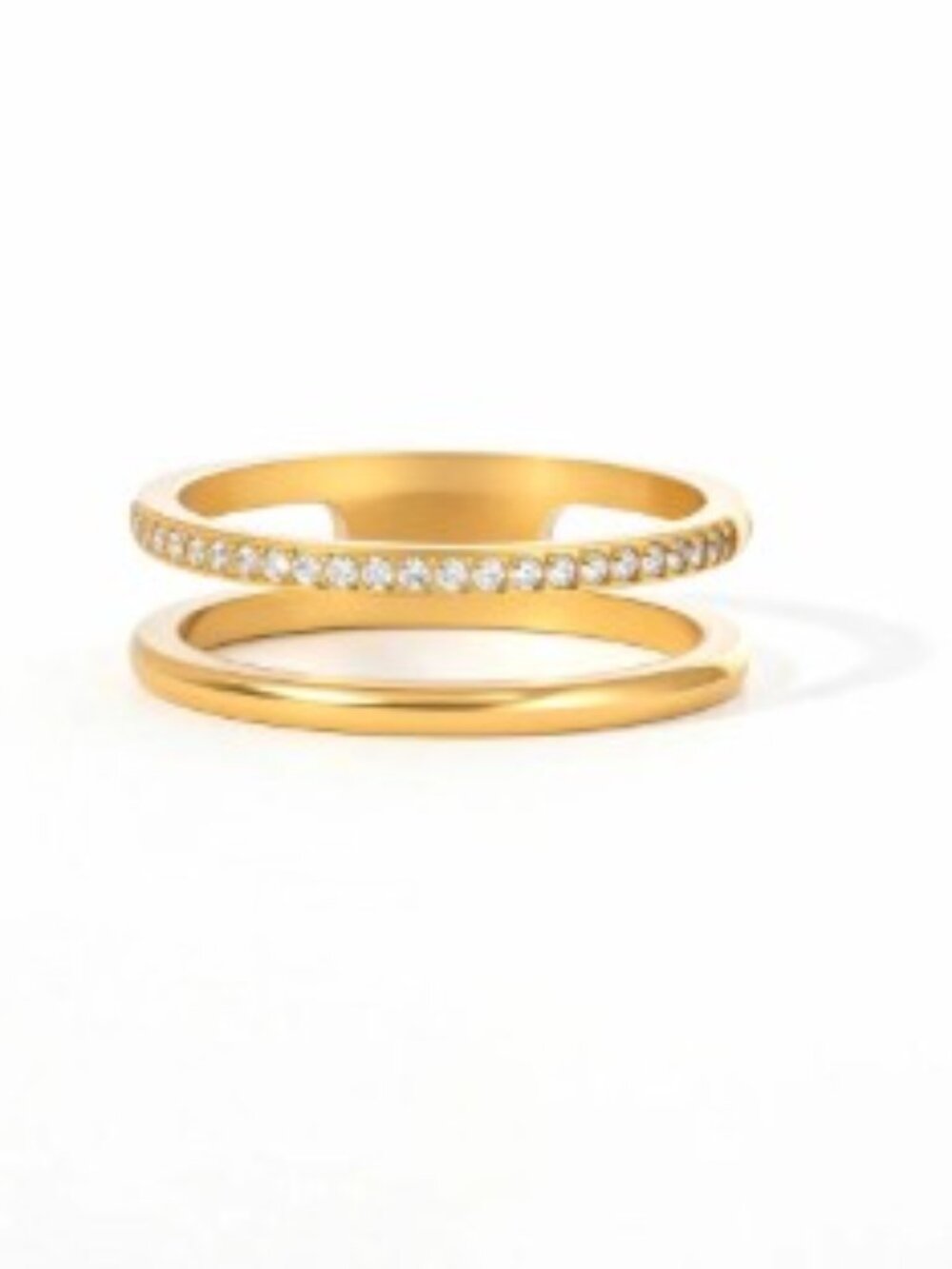 Mint & Lily Double Band Pave Ring - Size 9 - NWT